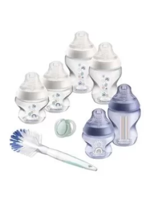 Image of Tommee Tippee Closer to Nature Baby Bottle Starter Set (Blue), Blue