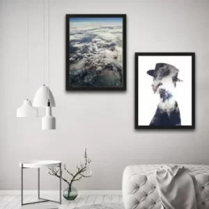 Image of Cloud Man Set Multicolor Decorative Framed Painting (2 Pieces)
