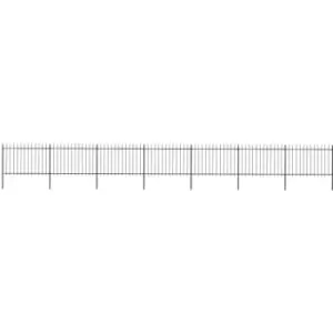 Image of Garden Fence with Spear Top Steel 11.9x1.2 m Black Vidaxl Black
