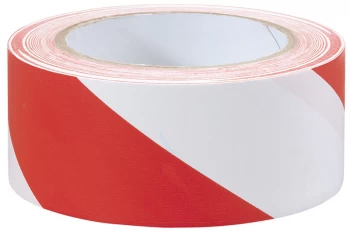 Image of Draper 33M x 50mm Red and White Hazard Tape Roll 69010