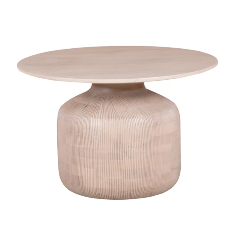Image of Indian Hub Valencia Cane & Mango Wood Round Coffee Table