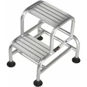 Image of Loops - 500mm Tall Stable Steps Sturdy Aluminium Frame 500mm Wide 2 Tread Step Ladder