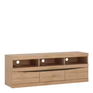 Image of Kensington Wide 3 Drawer TV Unit In Oak Effect