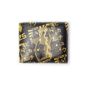 Image of Pokemon - Pikachu Manga Mens Bi-Fold Wallet - Black/Yellow