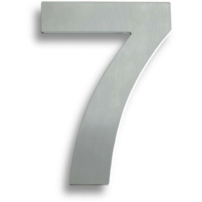 Image of Loops 178mm Front Door Numerals '7' 105mm Fixing Centres Satin Stainless Steel Metallics