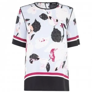 Image of DKNY Floral Top - Sky Blue Multi
