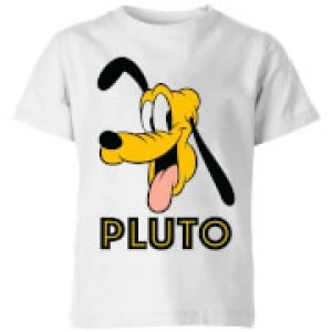 Image of Disney Pluto Face Kids T-Shirt - White - 3-4 Years