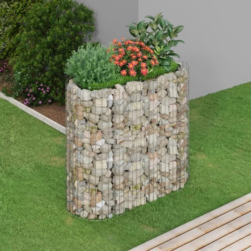 Image of vidaXL Gabion Raised Bed Galvanised Iron 120x50x100 cm, Silver 152032