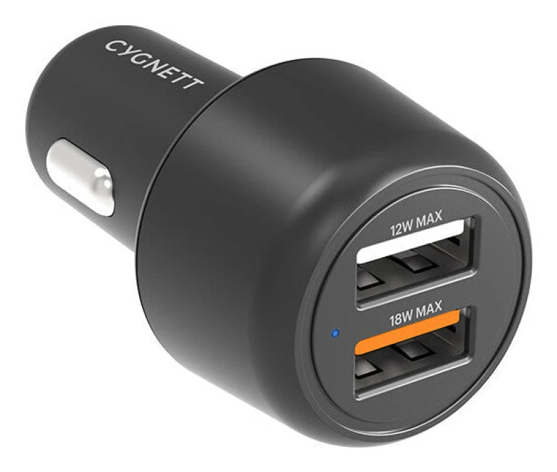 Image of Cygnett CarPower 30W Car Charger Dual Port USB-A 30 Watt - Black