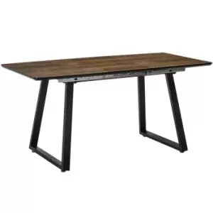 Image of HOMCOM Extendable Dining Table Rectangular Wood Effect Tabletop With Steel Frame