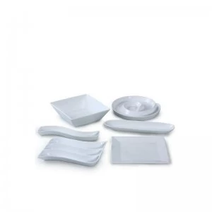 Image of 6 Piece White Party Snacks Serving Set