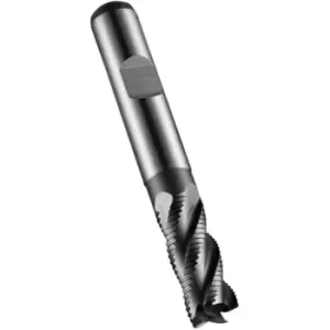 Image of C428 8.00MM HSS-E Flatted Shank Multi-flute Roughing End Mill - Alcrona Coated DIN 844 K