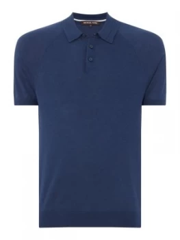Image of Mens Michael Kors Marino Knitted Polo Blue