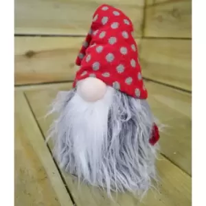 Image of 34cm Cuddly Santa Gonk Indoor Christmas Decoration - Grey Spots Hat