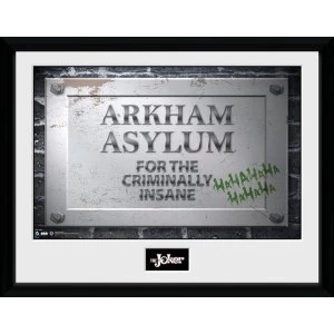Image of Batman Comic Arkham Asylum Sign (30 x 40cm) Collector Print