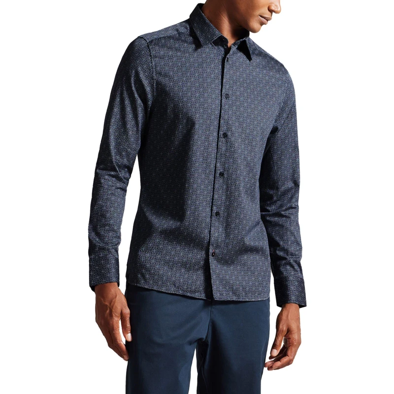 Image of Ted Baker Long Sleeve Shirt - Blue Blue S