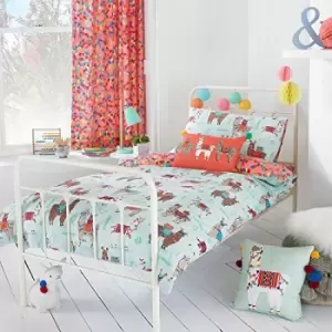Image of Riva Home Llamarama Duvet Cover Set (Toddler (120x150cm)) (Multicolour)