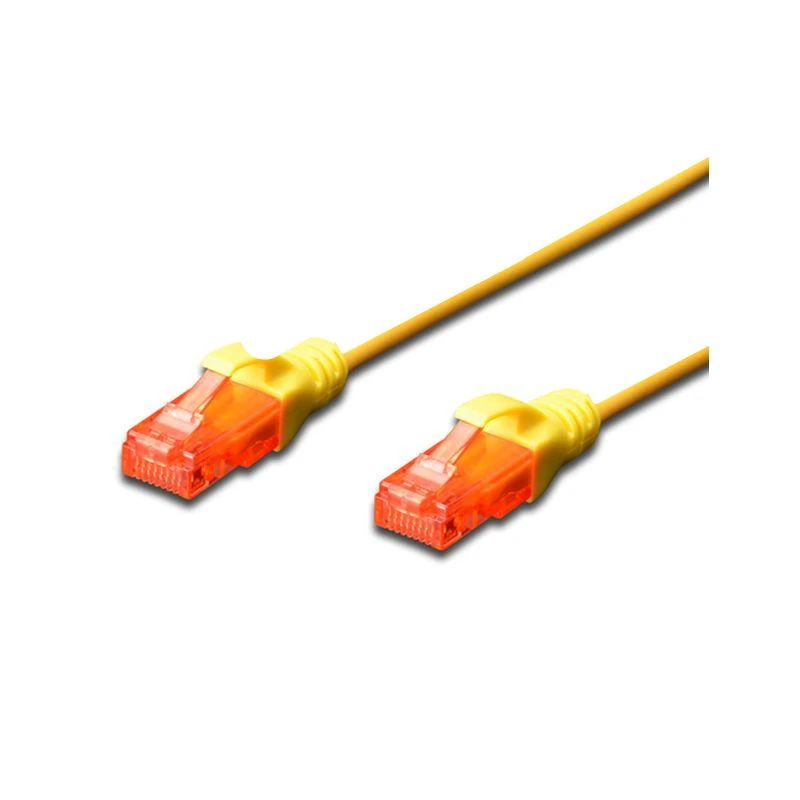 Image of FDL SLIM 1M CAT.6 UTP LSZH PATCH CABLE - YELLOW (SNAGPROOF)