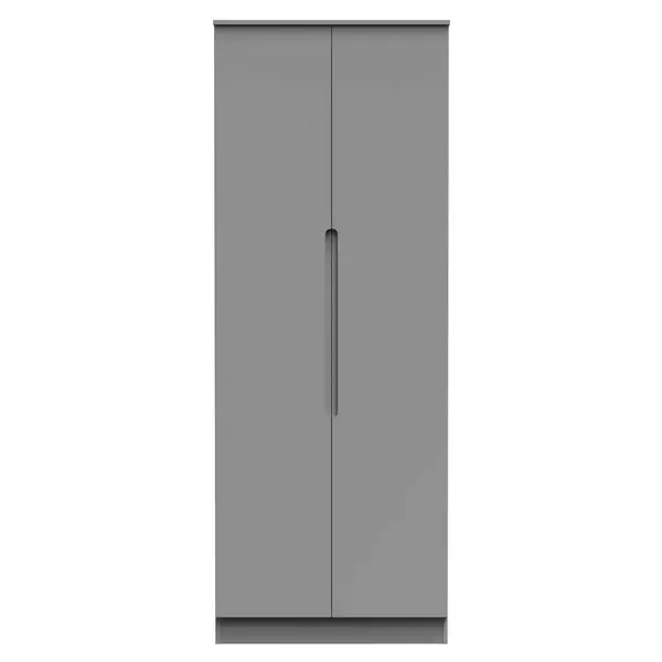 Image of Welcome Furniture Ready Assembled Milan Tall Plain Wardrobe In Dusk Grey MIL080DGDG