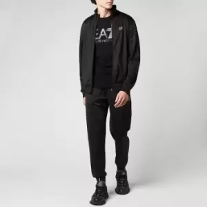 Image of EA7 Mens Gold Logo Identity Full Zip Tracksuit - Black - M