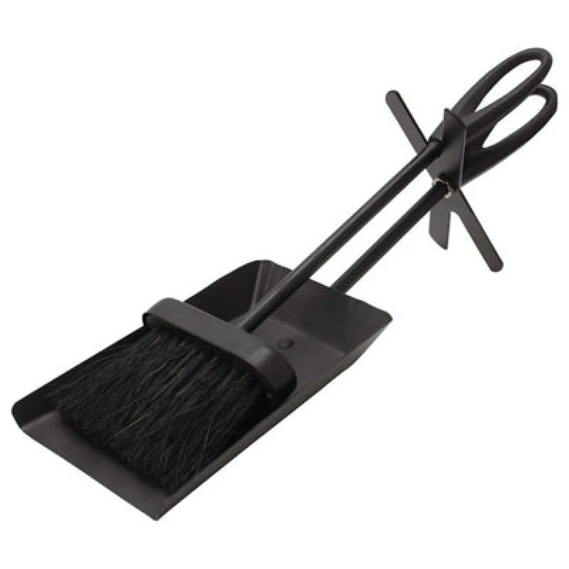 Image of Valiant Valiant Fireside Ash Brush and Coal Shovel Hearth Tidy Companion Set with Stand in Black One Size Unisex 5061026620950