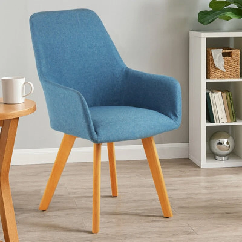 Image of Orsina Blue Leisure Chair, Effortless Cleaning Lounge Chair, Space-Saving Armchair, Comfortable Lobby Chair