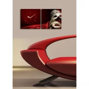 Image of 2P2828CS-3 Multicolor Decorative Canvas Wall Clock (2 Pieces)