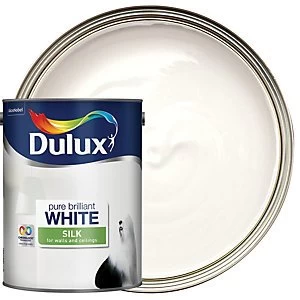 Image of Dulux Walls & Ceilings Pure Brilliant White Silk Emulsion Paint 5L