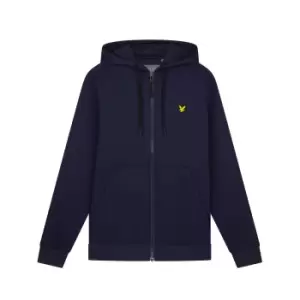 Image of Mens Full Zip Fly Fleece Hoodie - Navy - XXL