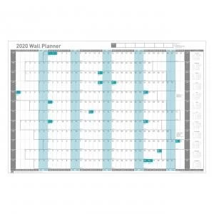 Image of Sasco 2020 Wall Planner Unmounted with Pen Kit Landscape 915x610mm