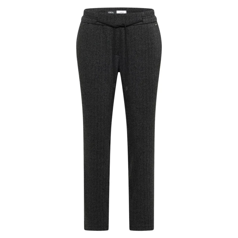 Image of cecil Womens Trousers Cecil Style Tracey Dessin Noir Female XS