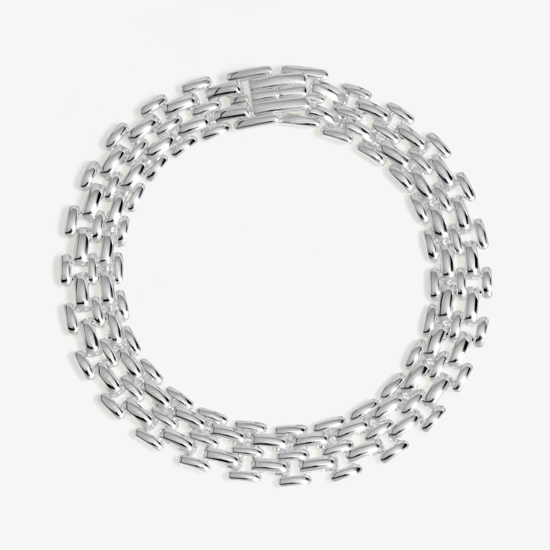 Image of Jon Richard Silver Plated Gate Chain Bracelet Silver
