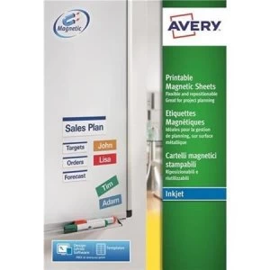Image of Avery 50 x 140mm Magnetic Sign 8 Per Sheet Pack of 40 Signs