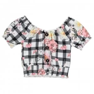 Image of Firetrap Check Crop Top Junior Girls - Check Floral