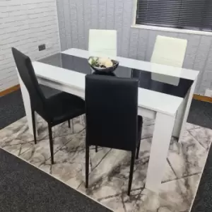 Image of Dining Set of 4 Kitchen Dining Table and 4 Mix Chairs