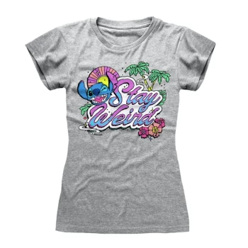 Image of Lilo & Stitch - Stay Weird Womens Large T-Shirt - Grey