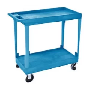 Image of SUPER STRENGTH GI402L Plastic Multi Purpose Trolley, 2 Storage Trays, 180kg, Blue
