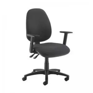 Image of Jota high back operator chair with adjustable arms - Blizzard Grey