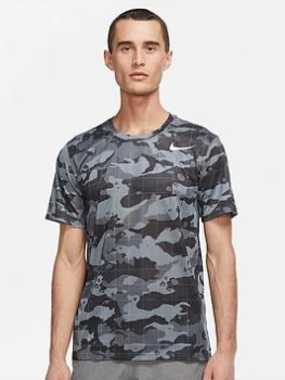 Image of Nike Train Dri-FIT Legend Camo All Over T-Shirt - Grey, Size S, Men