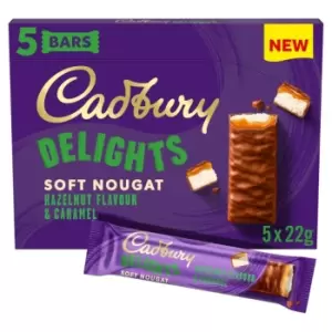 Image of Cadbury Delights Soft Nougat Hazelnut & Caramel Chocolate Bars