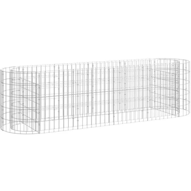 Image of vidaXL Gabion Raised Bed Galvanised Iron 190x50x50 cm, Silver 152025