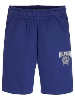 Image of Tommy Hilfiger Boys Hilfiger Varsity Sweat Shorts - Blue Size 14 Years