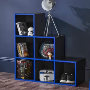 Image of Black 6 Cube Storage Unit Blue