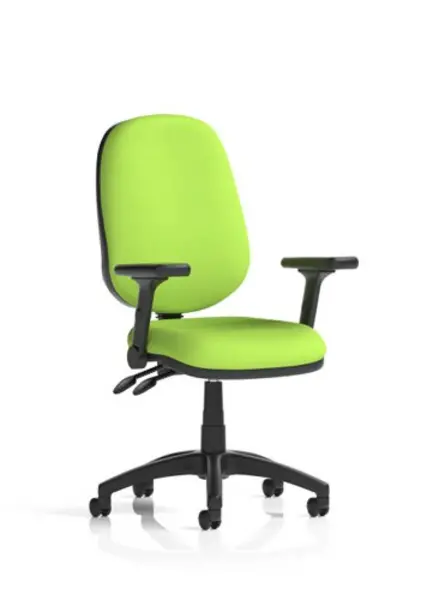 Image of Eclipse Eclipse Plus II Lever Task Operator Chair Bespoke Colour Myrrh Green With Height Adjustable And Folding Arms KCUP1727