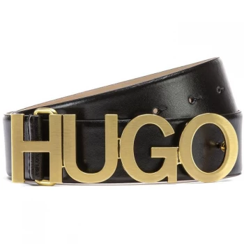 Image of Hugo Boss Logo Belt Black/Gold