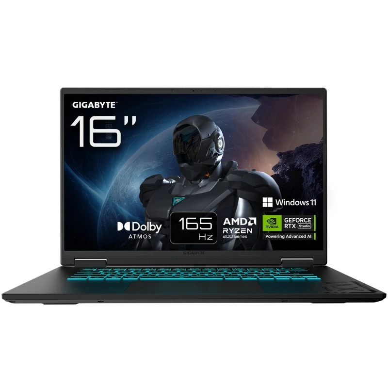 Image of Gigabyte Gigabyte GAMING A16 Laptop - 16", 165Hz WUXGA, Ryzen 7 260, RTX 5060, 16GB DDR5 5200MHz, 1TB Gen4 SSD, Windows 11 Home, 2 Year Warranty, Dolb