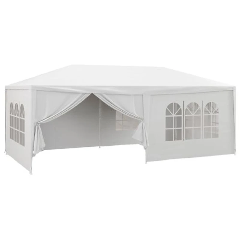 Image of Outsunny 6x3m Gazebo w/ 6 Removable Side Walls, White 84C-197V01WT