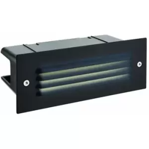 Image of Loops - IP44 LED Full Brick Light Textured Black & Louvre Slotted Grill 3.5W Cool White