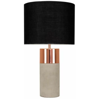 Image of Cement Table Lamp - Black