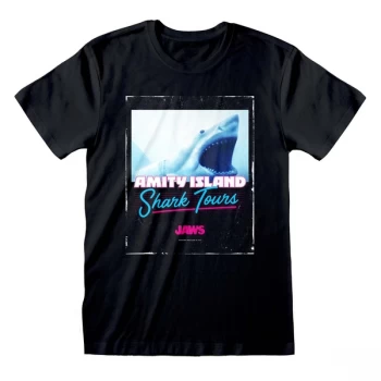 Image of Jaws - Shark Tours Unisex Medium T-Shirt - Black